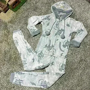 Harry Potter One Piece Pajamas Women Small Soft Fleece Wizard World Gray